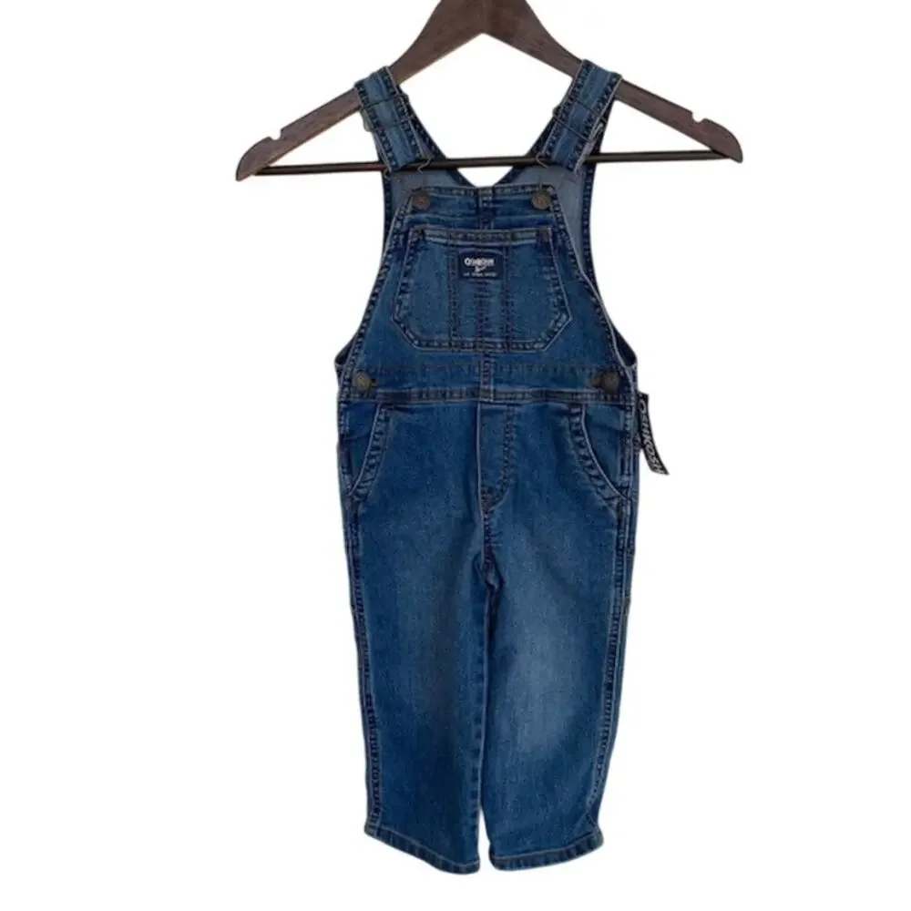 OshKosh B'gosh Blue Jean Denim Overalls - 2T - NWT